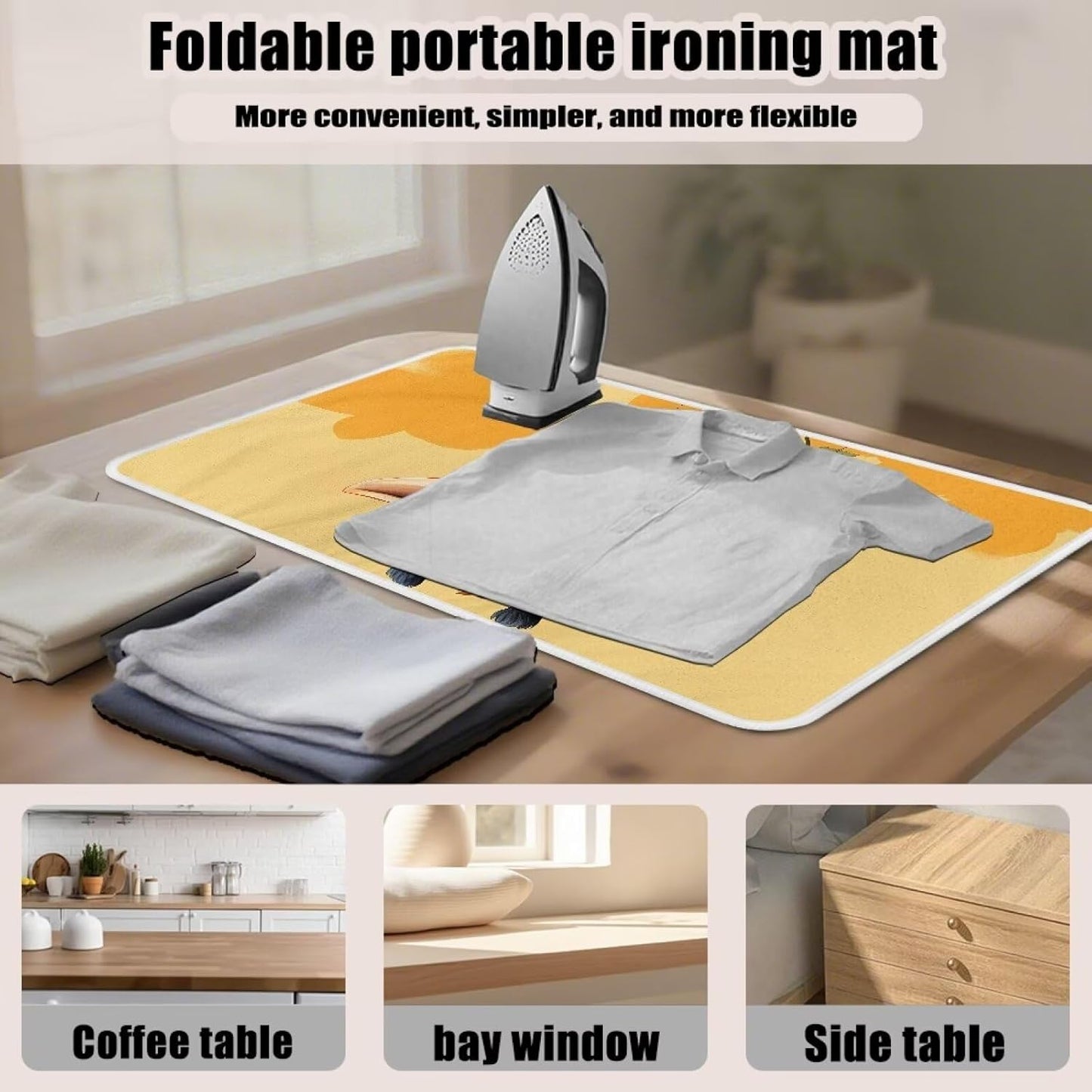 Funny Ironing Mat Portable Giraffe Ironing Pad for Steam Pressing on Tabletop or Bed,Heat Resistant