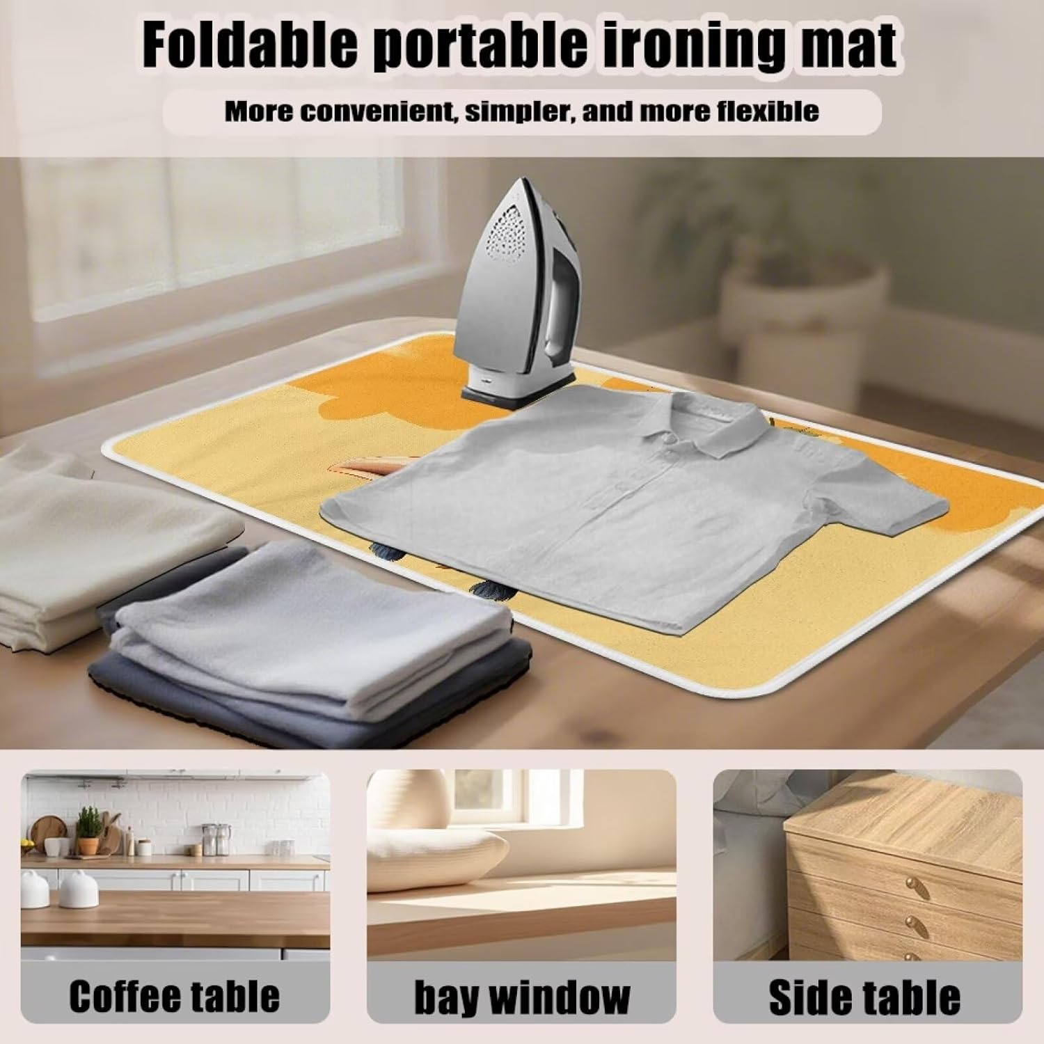 Funny Ironing Mat Portable Giraffe Ironing Pad for Steam Pressing on Tabletop or Bed,Heat Resistant