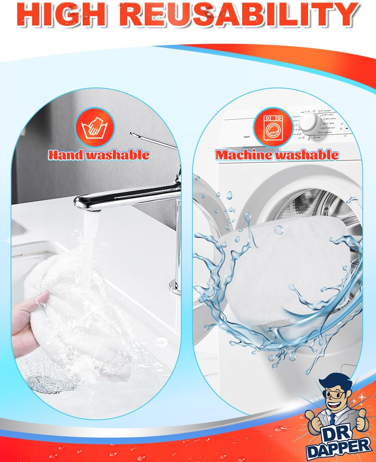 DR DAPPER 6 Pack SMP01 Steam Mop Pads Compatible with Kenmore SM2060 S200 Series – Floor Mops with