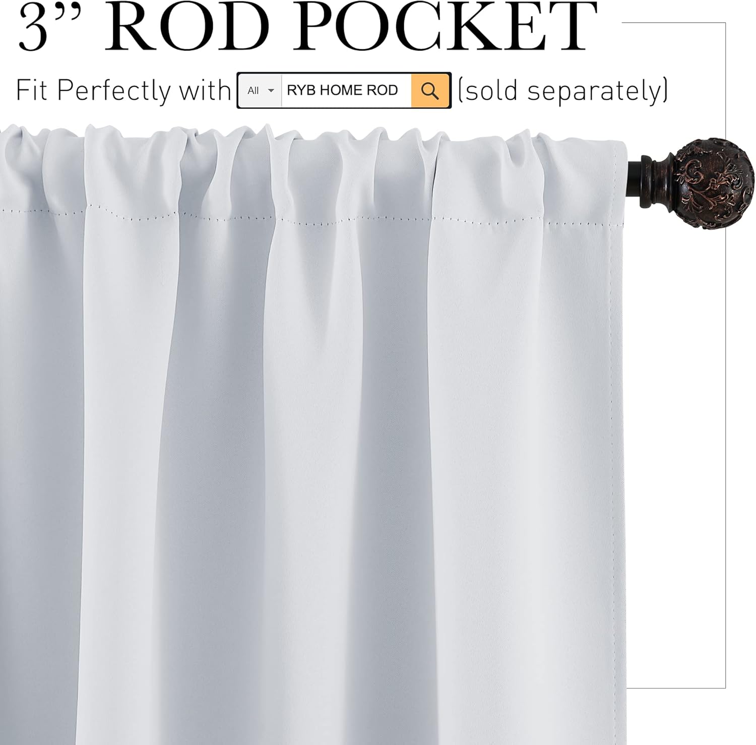 RYB HOME Room Darkening Curtains Bedroom Window Draperies Sunlight Shades Panels for Kid's Room