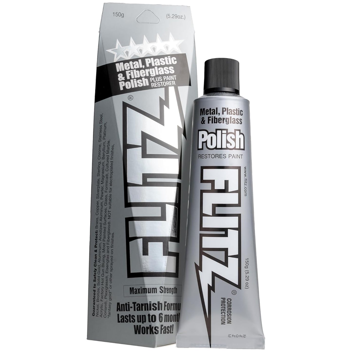 Flitz Multi-Purpose Metal Polish Paste - 5.29oz Tube of USA-Made Chrome Polish - Works on Stainless