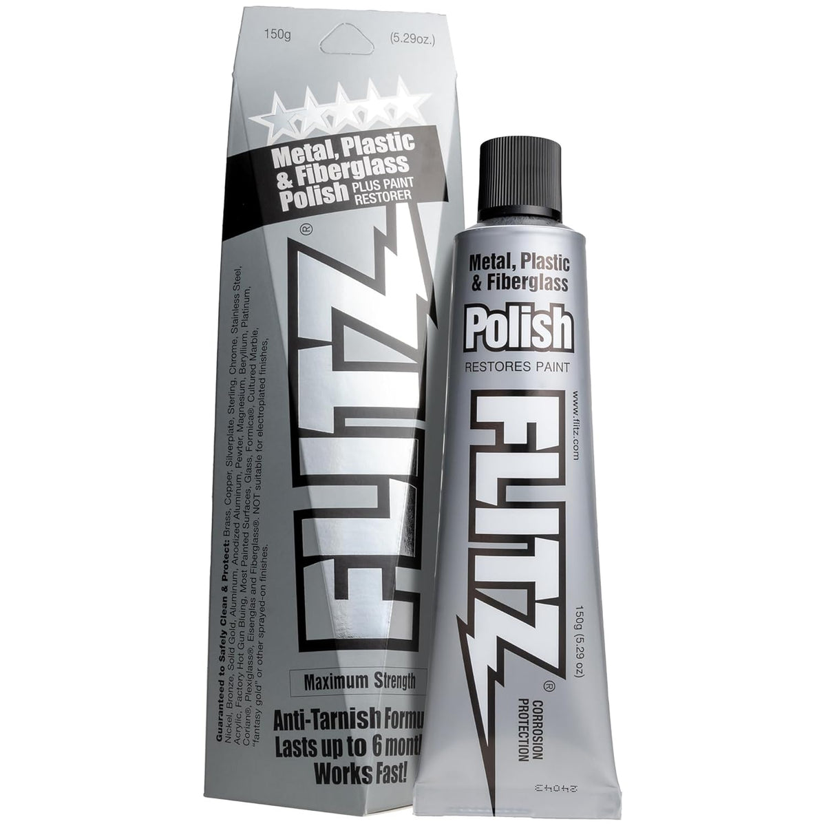 Flitz Multi-Purpose Metal Polish Paste - 5.29oz Tube of USA-Made Chrome Polish - Works on Stainless