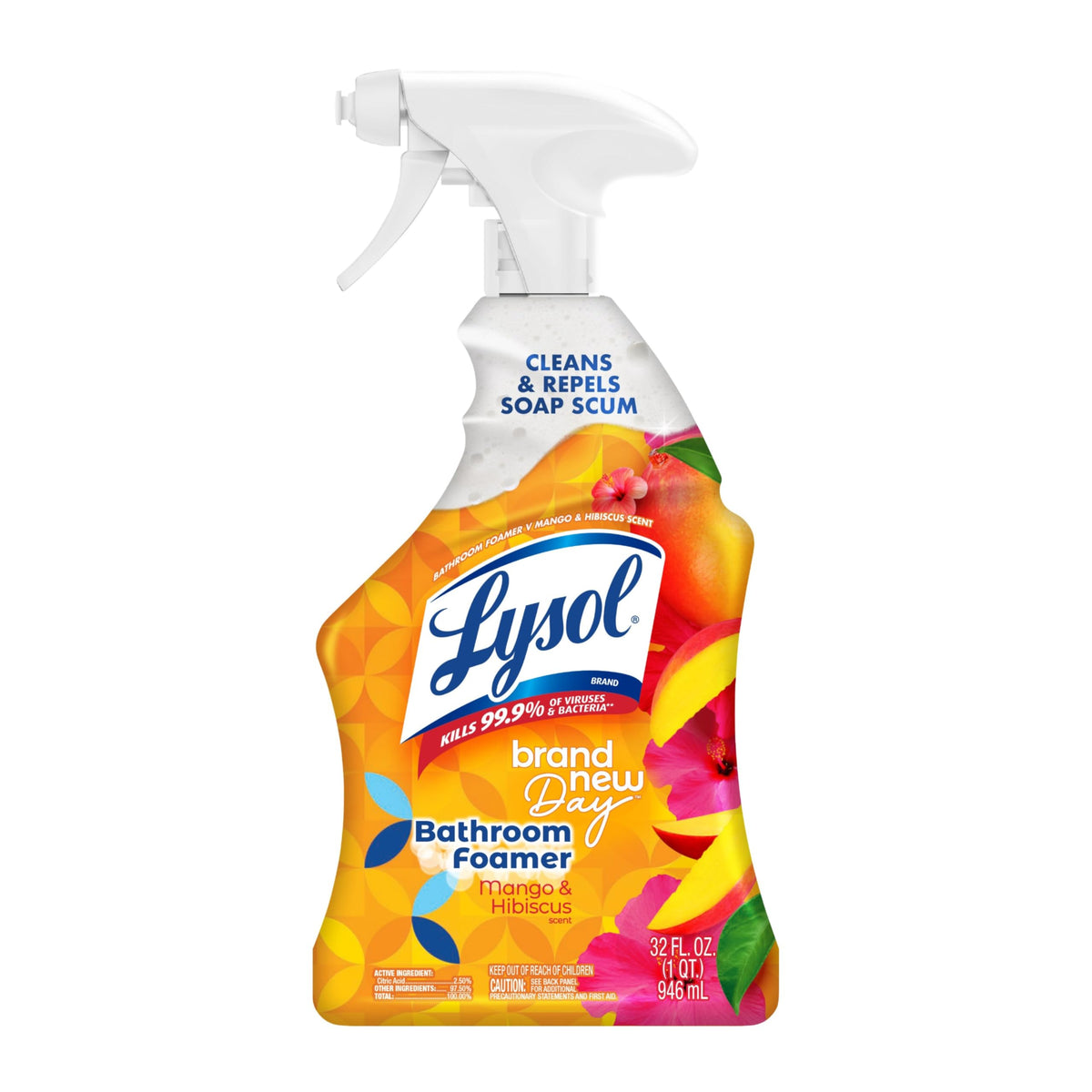 LYSOL Bathroom Cleaner Spray, Mango & Hibiscus Scent, 32oz