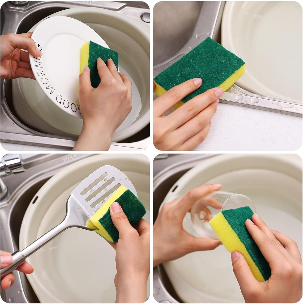 Tanlade 240 Pcs Individually Wrapped Sponge Dishwashing Sponge Bulk Non Scratch Scrub Sponges