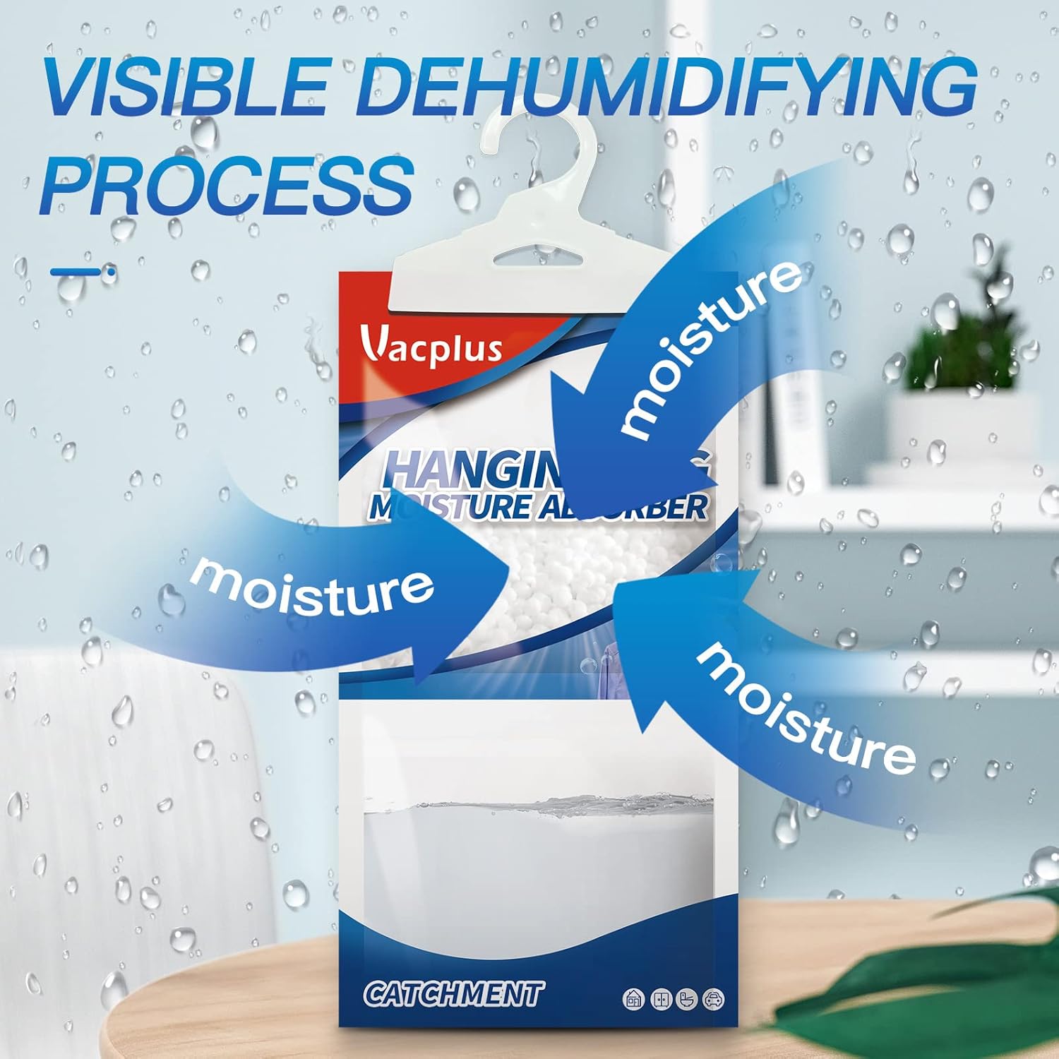 Vacplus Moisture Absorbers Packets, Fragrance Free 15 Pack, Humidity Packs, Dessicant Packets