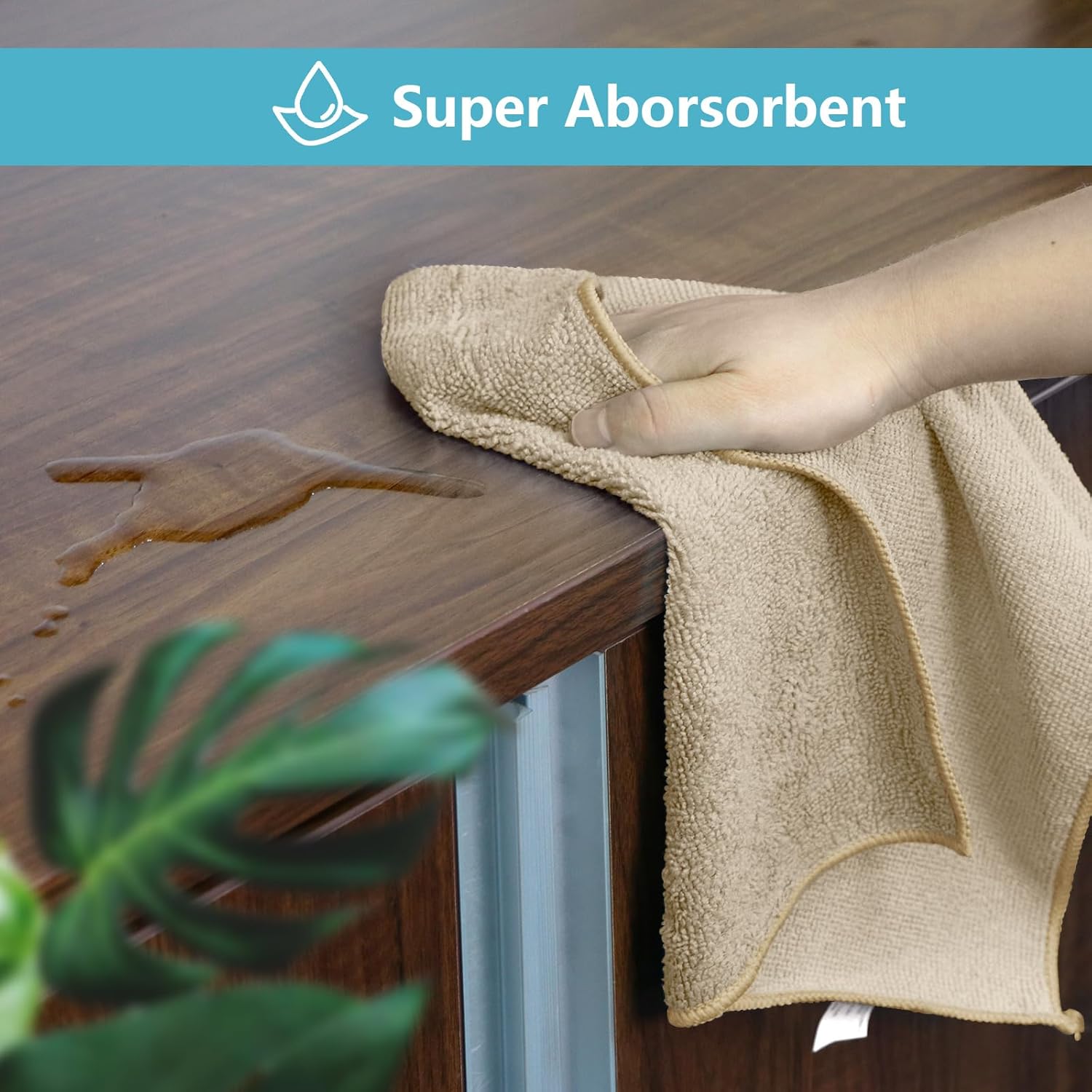 HOMEXCEL Brown Microfiber Cleaning Cloth, 50 Pack Cleaning Towels for Kitchen, Lint Free