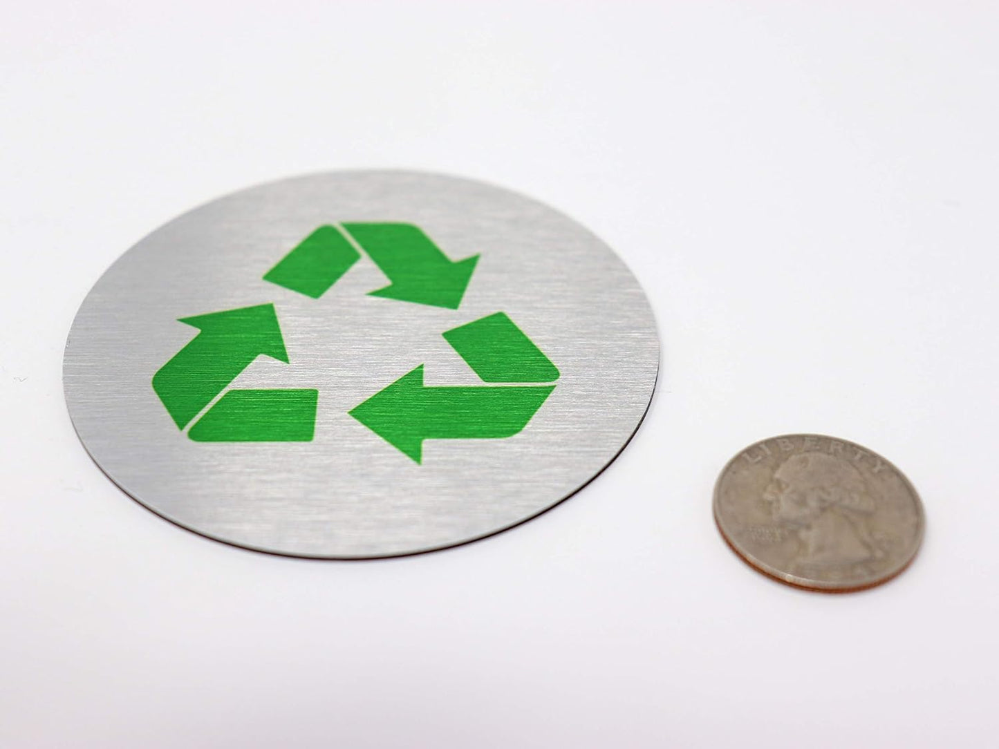 Metal Trash & Recycling Signs | Garbage & Recycling Bin Marker | Set of 2 - 1 Black Trash Sign & 1
