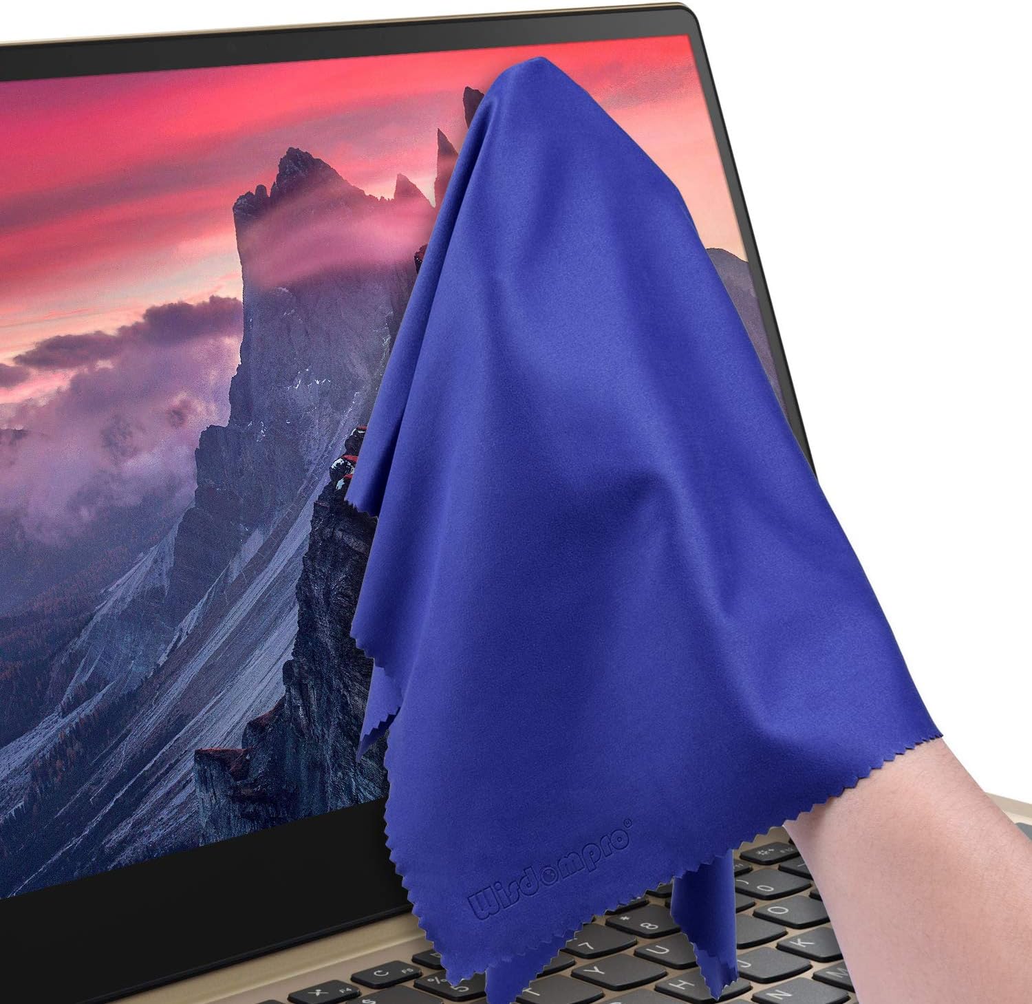 Wisdompro Extra Large 4-Pack Microfiber Cleaning Cloth For Laptop, LCD TV, Computer Screen
