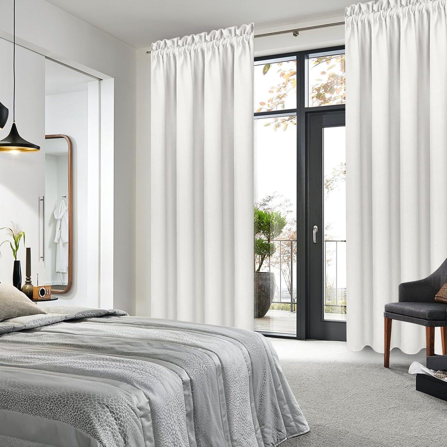 DWCN Blackout Curtains Thermal Insulated, Energy Saving & Noise Reducing Bedroom and Living Room