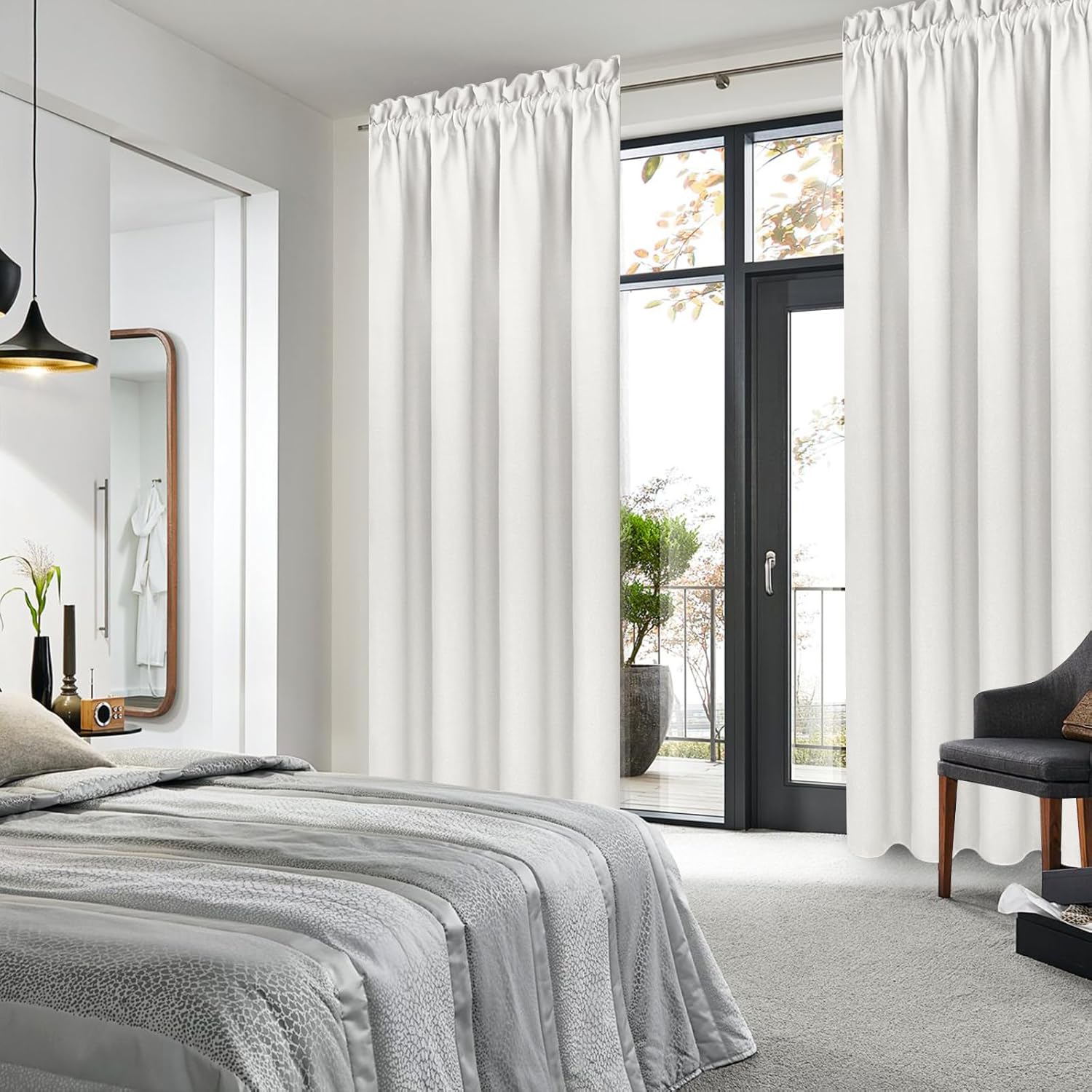 DWCN Blackout Curtains Thermal Insulated, Energy Saving & Noise Reducing Bedroom and Living Room