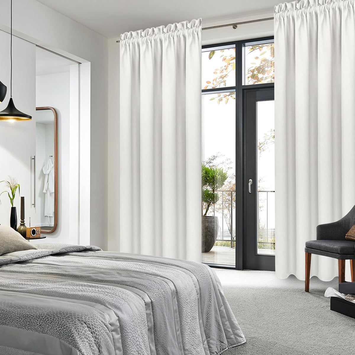 DWCN Blackout Curtains Thermal Insulated, Energy Saving & Noise Reducing Bedroom and Living Room