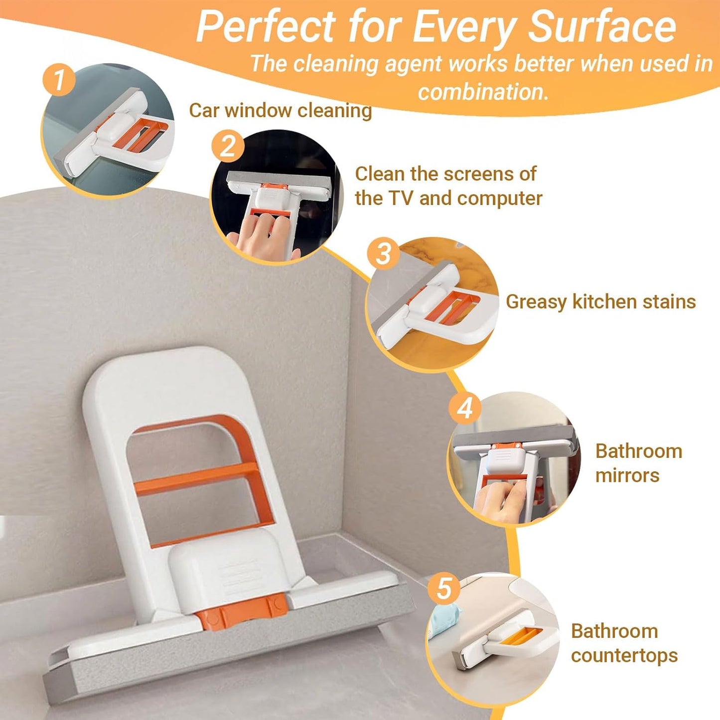 Foldable Mini Desktop Mop – Portable Handheld Duster & Cleaner for Desk, Bathroom, Glass | Reusable