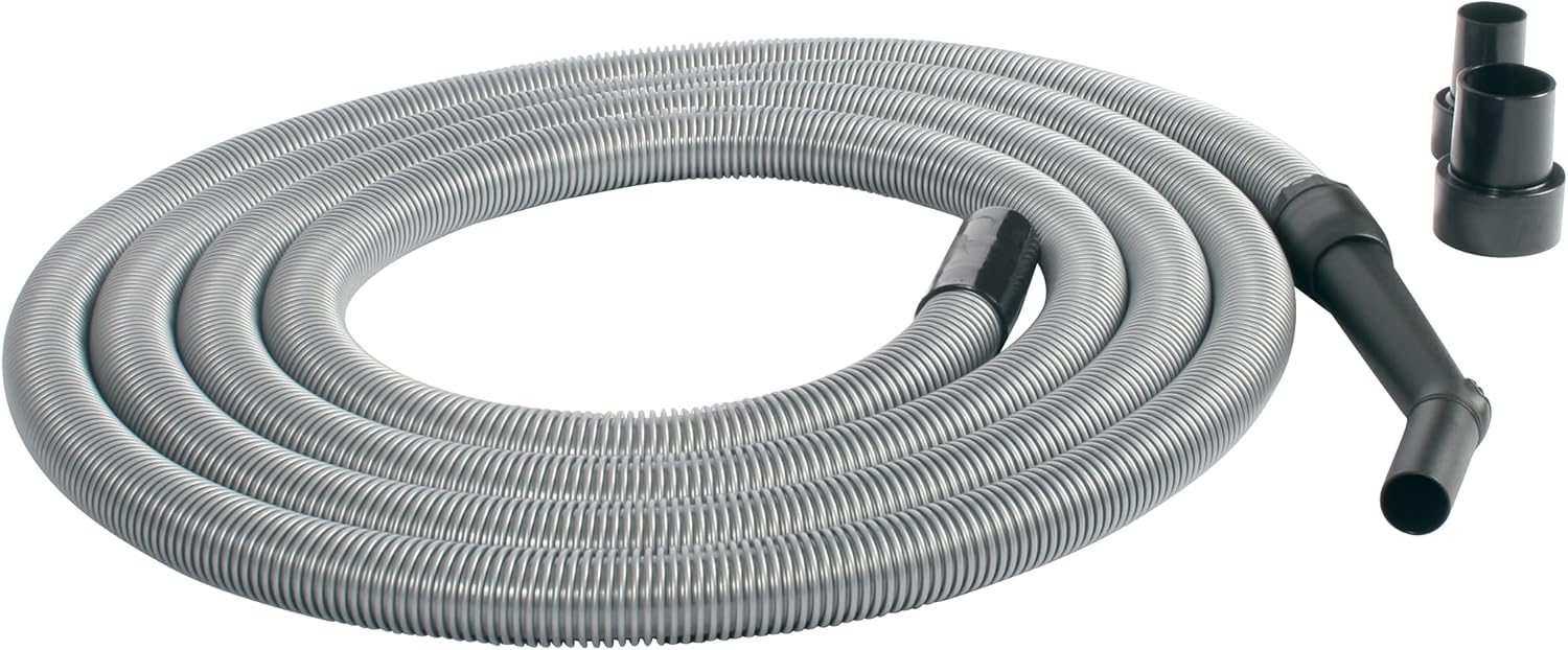 Cen-Tec Systems 20 Ft. Premium Shop Vacuum Extension Hose with 2 tank adapters and 1.25" curved