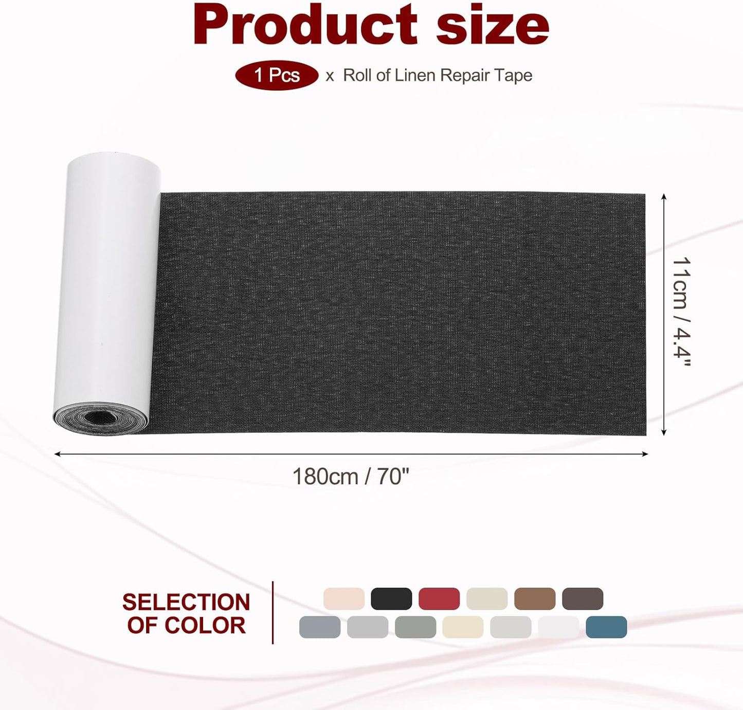 PATIKIL 70x4.4 Inch Linen Repair Tape, Repair Fabric Patch Self Adhesive Couch Patch Line Repair