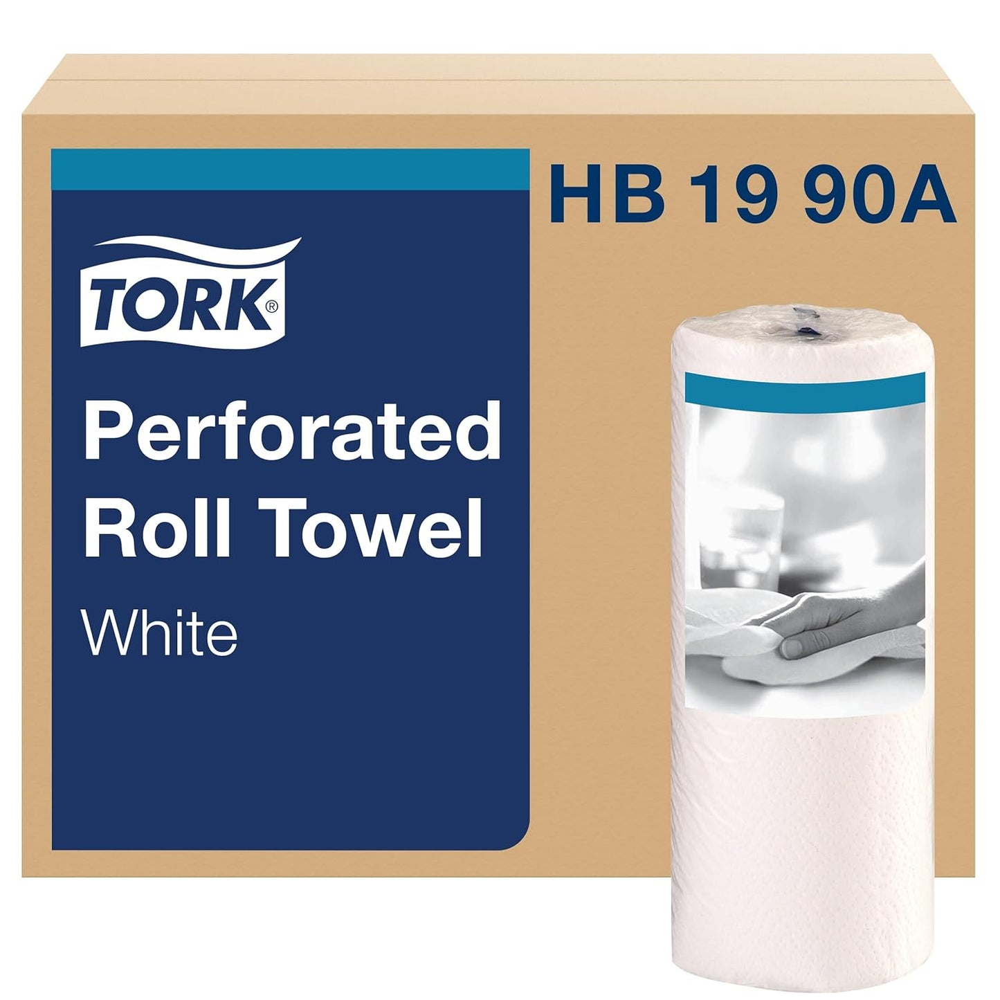 Tork HB1990A Perforated Paper Roll Towel, 2-Ply, 11" Width x 9" Length, White (Case of 30 Rolls, 84