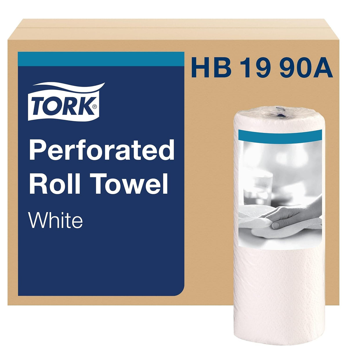 Tork HB1990A Perforated Paper Roll Towel, 2-Ply, 11" Width x 9" Length, White (Case of 30 Rolls, 84