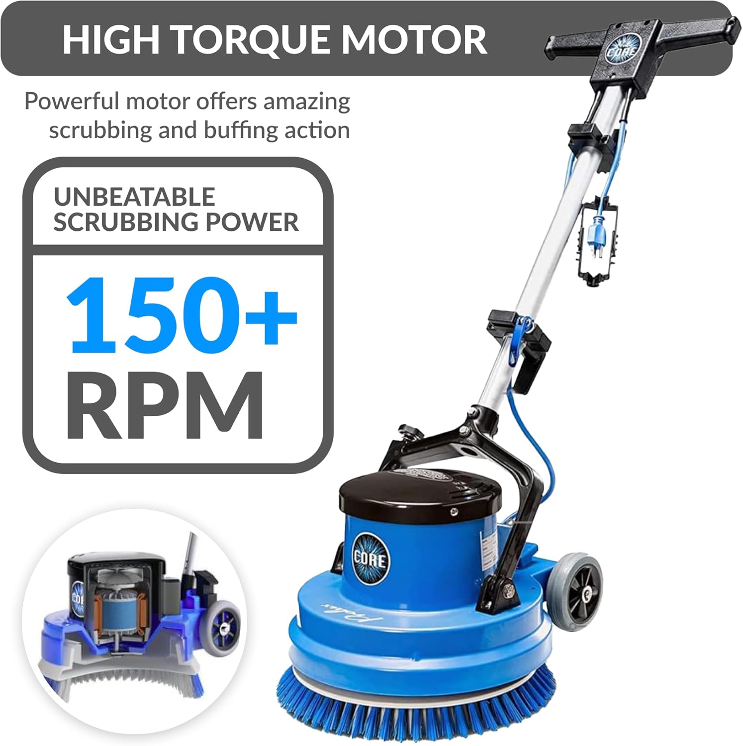 Prolux Core Heavy Duty 15 inch Floor Buffer Scrubber and Polisher Cleaning Machine - All floor