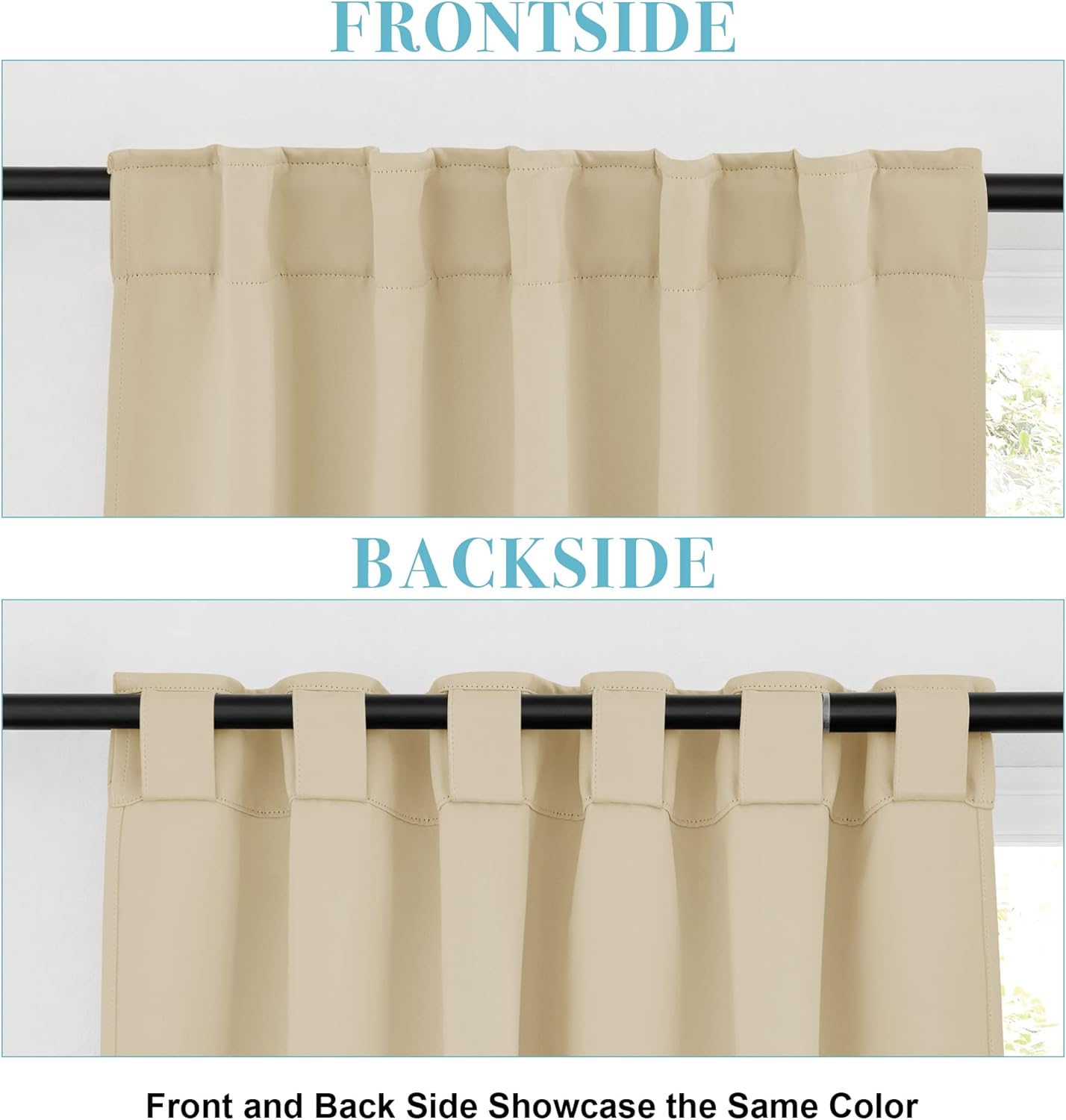 RYB HOME Kitchen Window Curtains - Blackout Privacy Half Window Curtains for Bedroom Bathroom