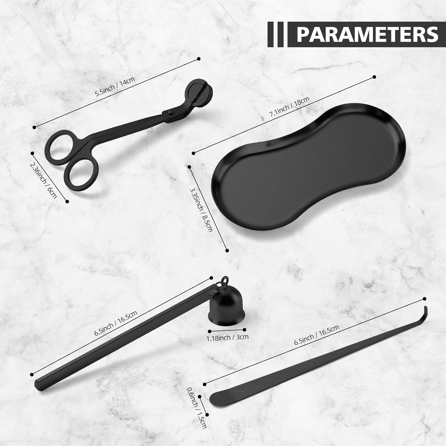 PATOISE 4 in 1 Candle Accessory Set Mini, Candle Wick Trimmer Cutter, Candle Snuffer, Candle Wick