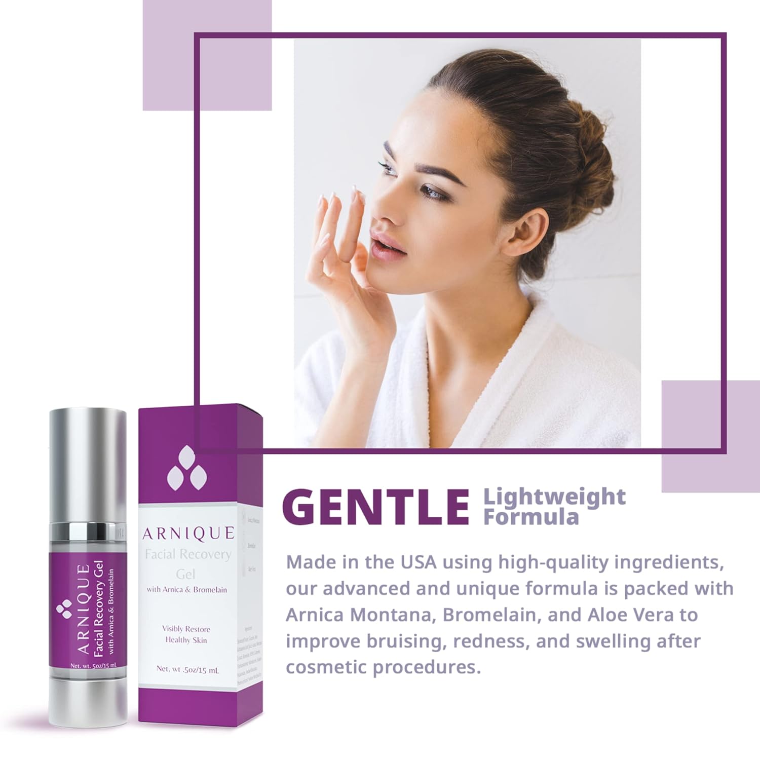 Arnica Gel for Face - Facial Recovery Aftercare for Fillers & Cosmetic Injection Treatments, Arnica