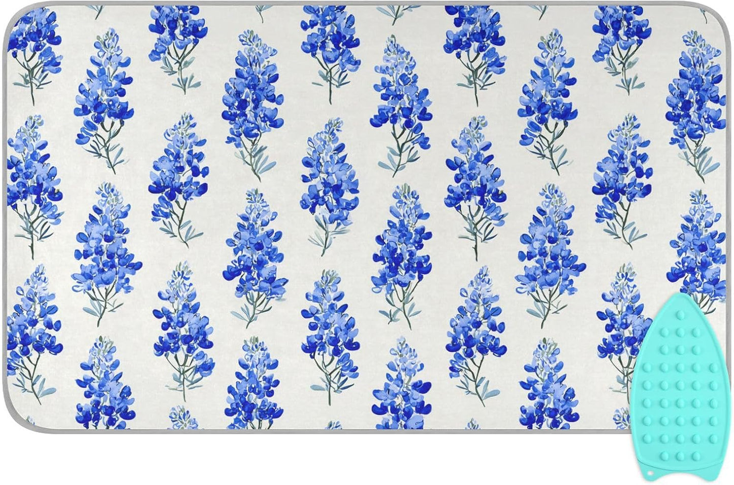 Watercolor Bluebonnets Ironing Mat for Table top Portable Ironing Pad Blanket for Washer Dryer