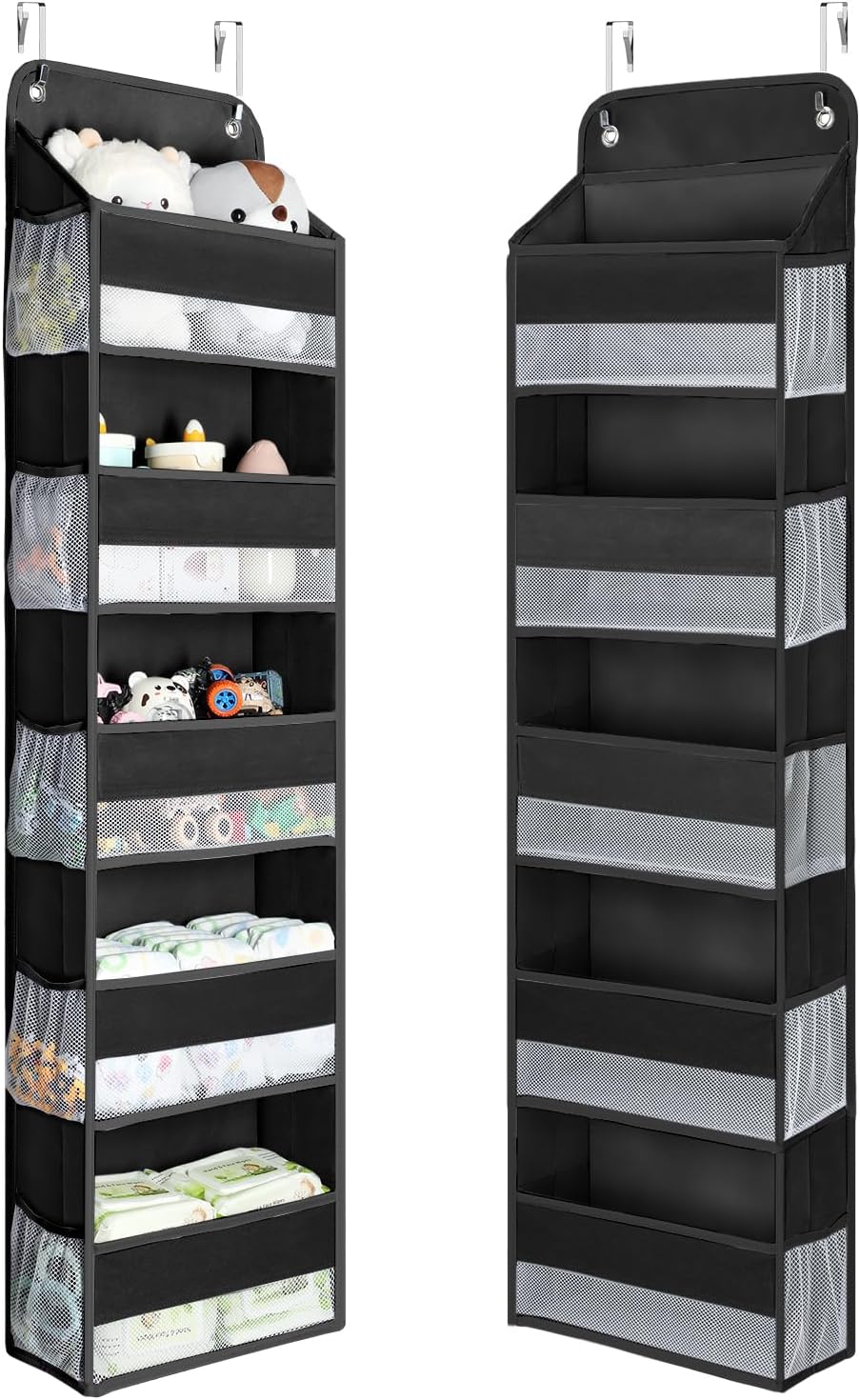 Yecaye 1 Pc Over the Door Organizer with 5 Bins 10 Side Pockets, 44lbs Load Hanging Bathroom and