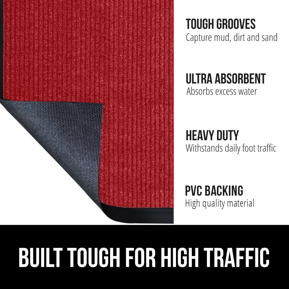GORILLA GRIP Traffic Guard Door Mat, 59x24, Heavy Duty Welcome Mats, Commercial Office Space