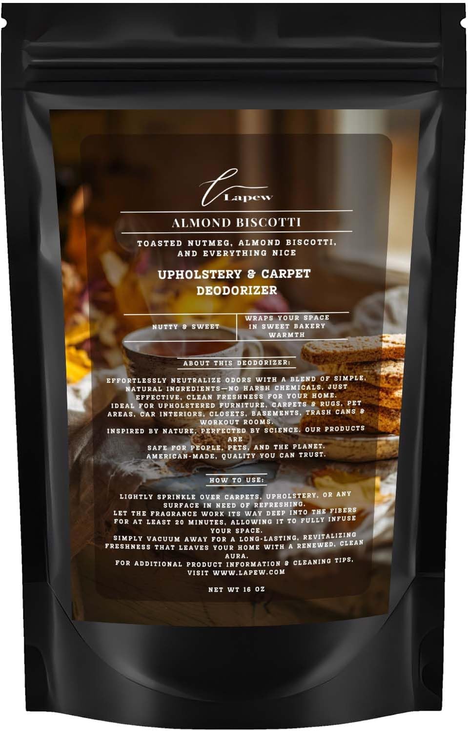 Almond Biscotti Carpet Freshener Powder: Powerful Odor Eliminator for Home, Upholstery Deodorizer