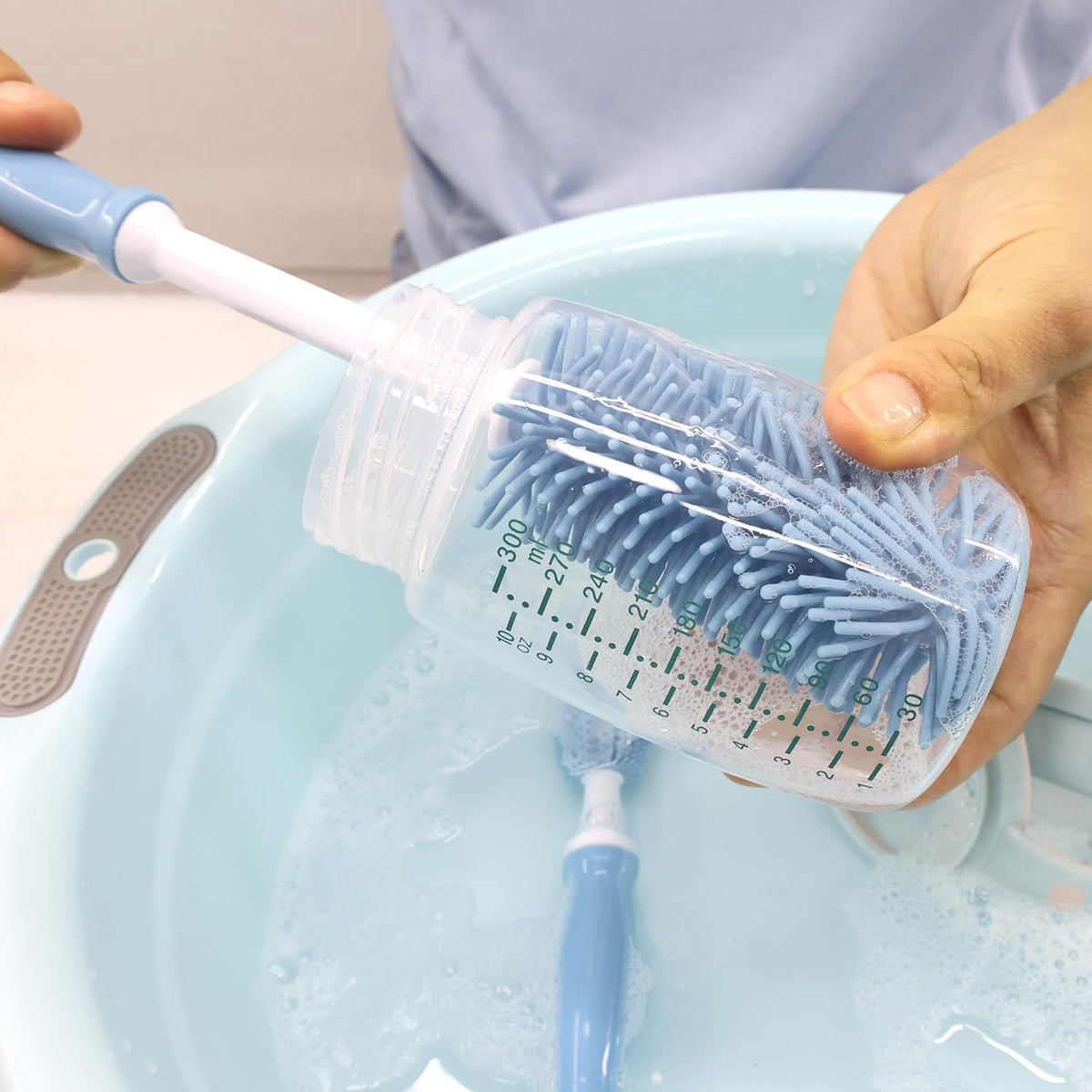 Silicone Cleaning Brush, 12" Long Handle Water Bottle Cleaner