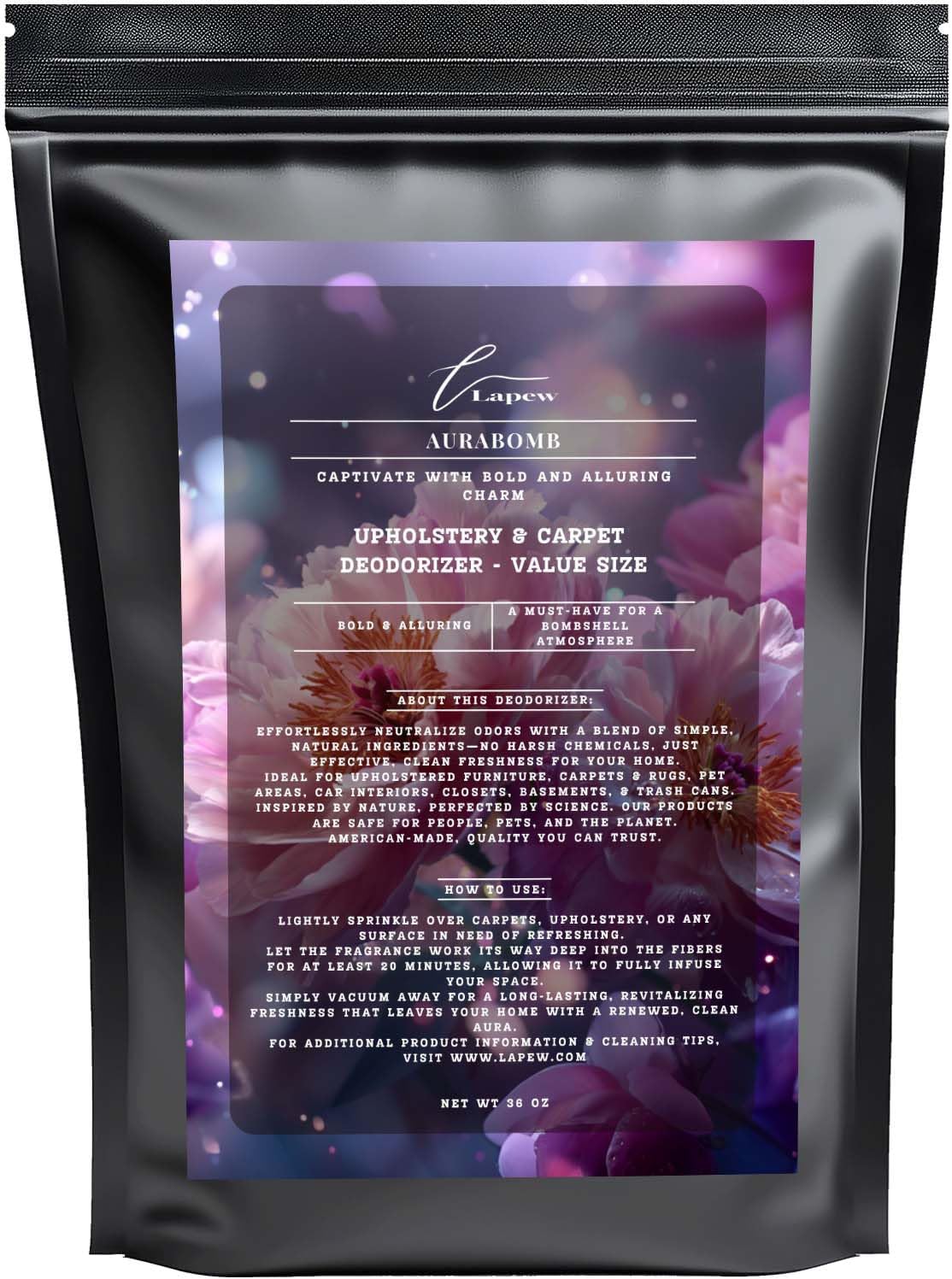 Aurabomb Carpet Freshener Powder Refill 36 oz | Powerful Odor Eliminator for Home | Upholstery