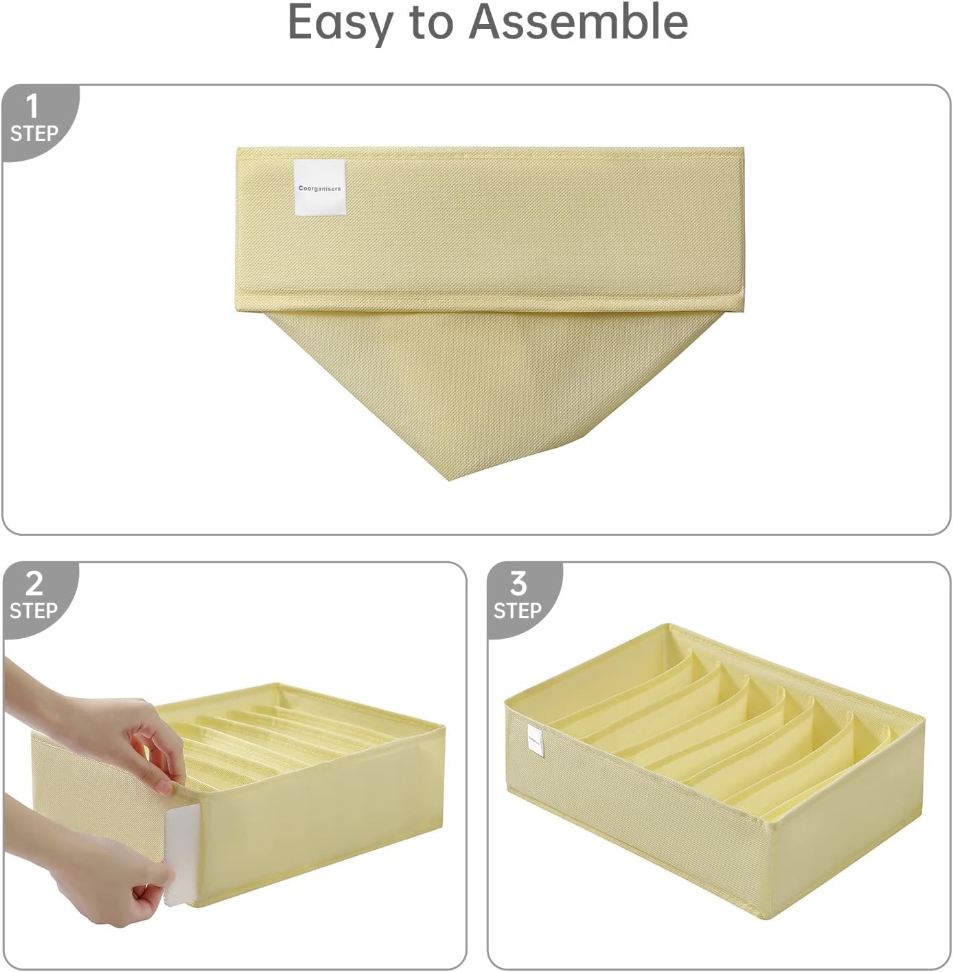 4 Packs T-shirt Drawer Organizers for Clothing,8 Grids Compartment Wardrobe Storage Box, Washable