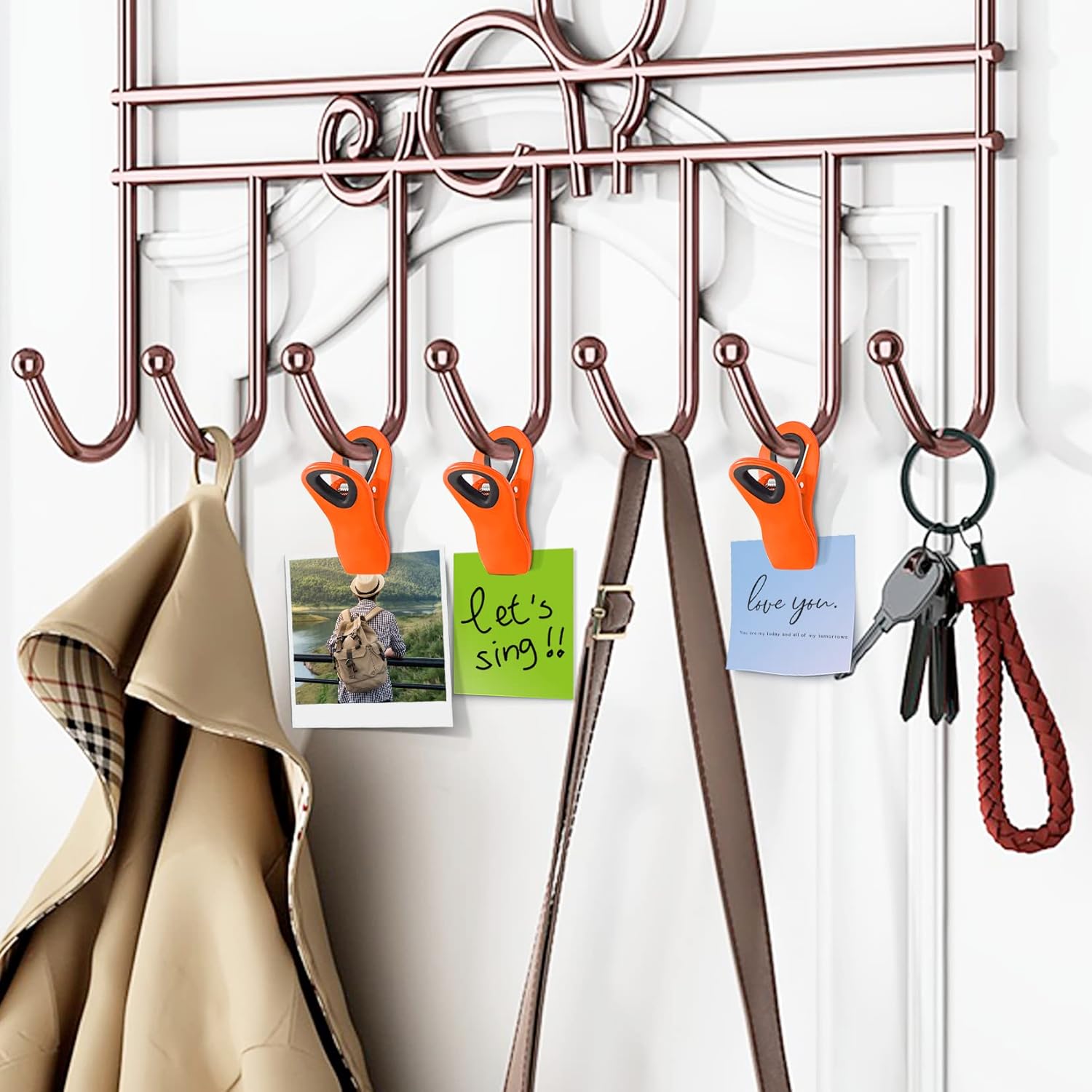 FINDMAG 12 Pack Big Chip Clips, Orange Magnetic Clip for Plants, Plastic Snack Clips for Bags, Food