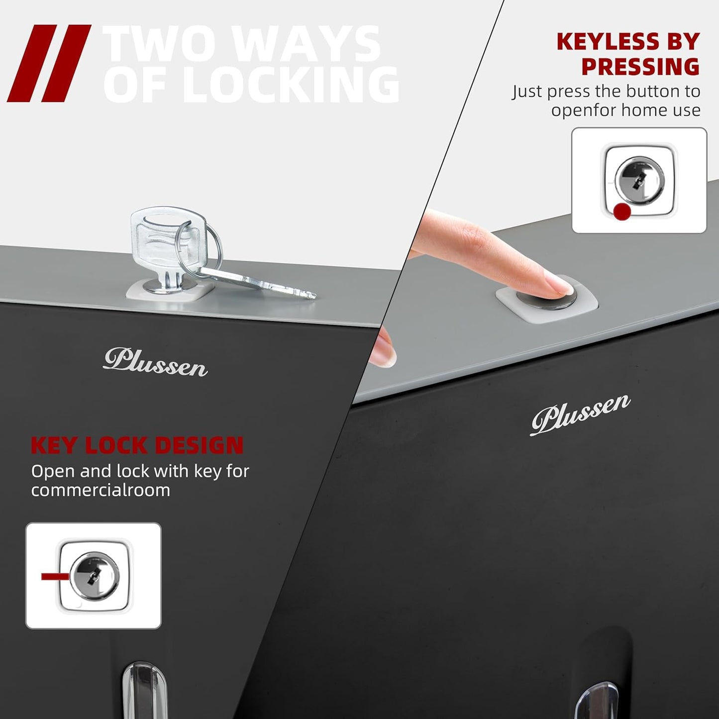 Bathroom Paper Towel Dispenser Pack of 2 Durable ABS Plastic Easy Installation No Drilling