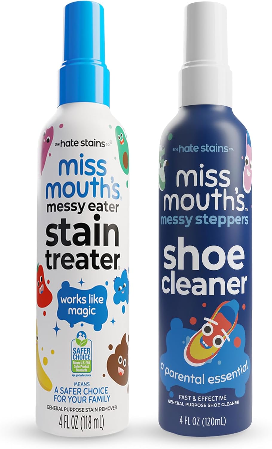 Miss Mouth's Messy Eater Stain Treater and Messy Steppers Shoe Cleaner Magic Duo - Stain Remover