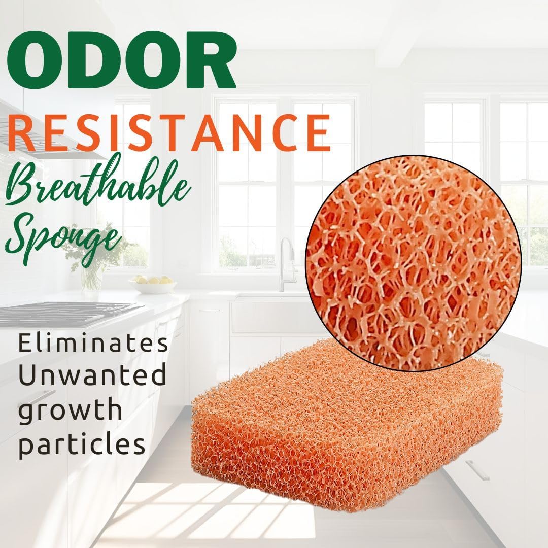 Peachy Clean Silicone Dish Sponge Scrubbers, Fresh Peach Scent, Non-Scratch, Odor-Resistant