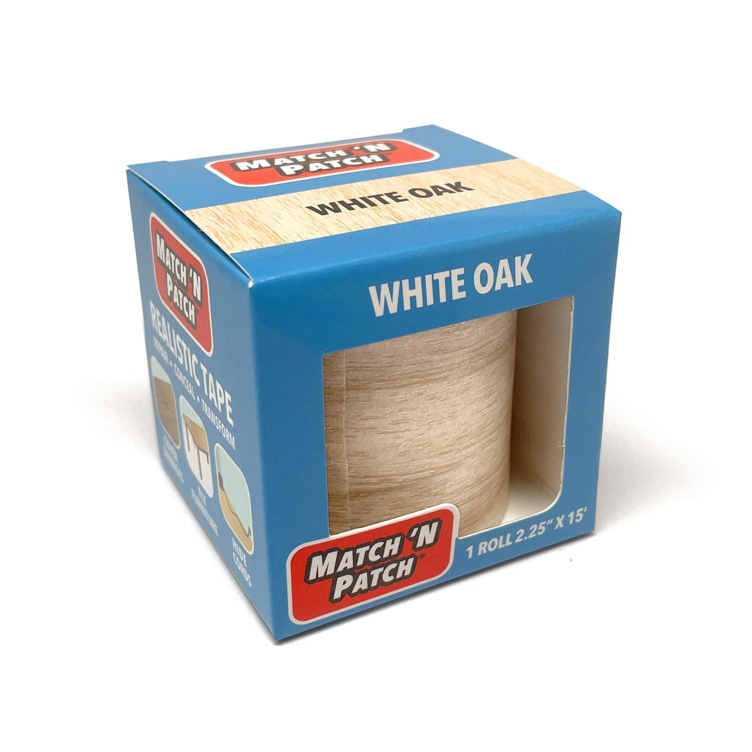 MATCH 'N PATCH Realistic Wood Grain Repair Tape - Durable Multi-Use Adhesive Tape for Furniture