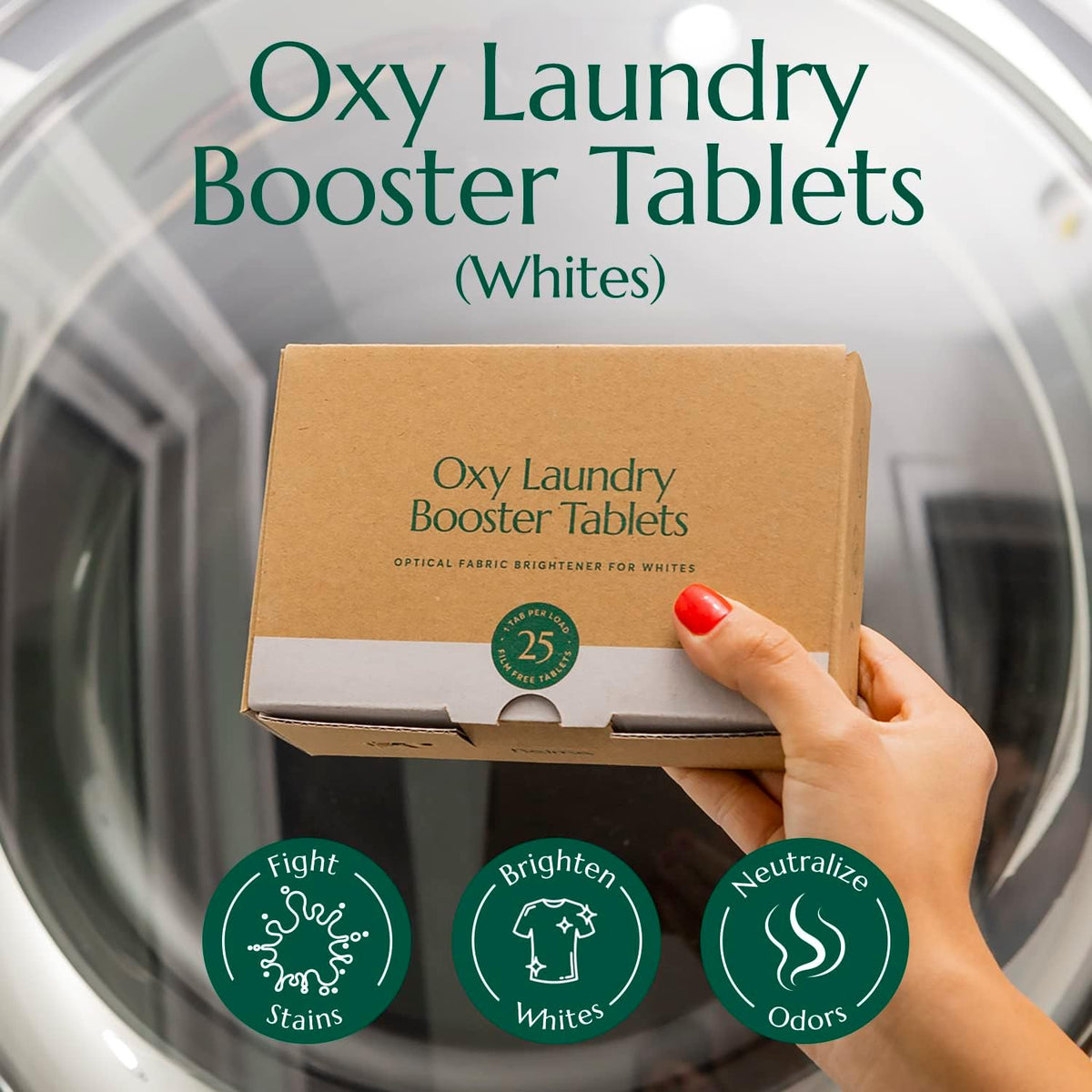 Cleanomic - Oxy Laundry Booster Tablets (White) - Oxy Cleaner Laundry Stain Remover, Color Safe