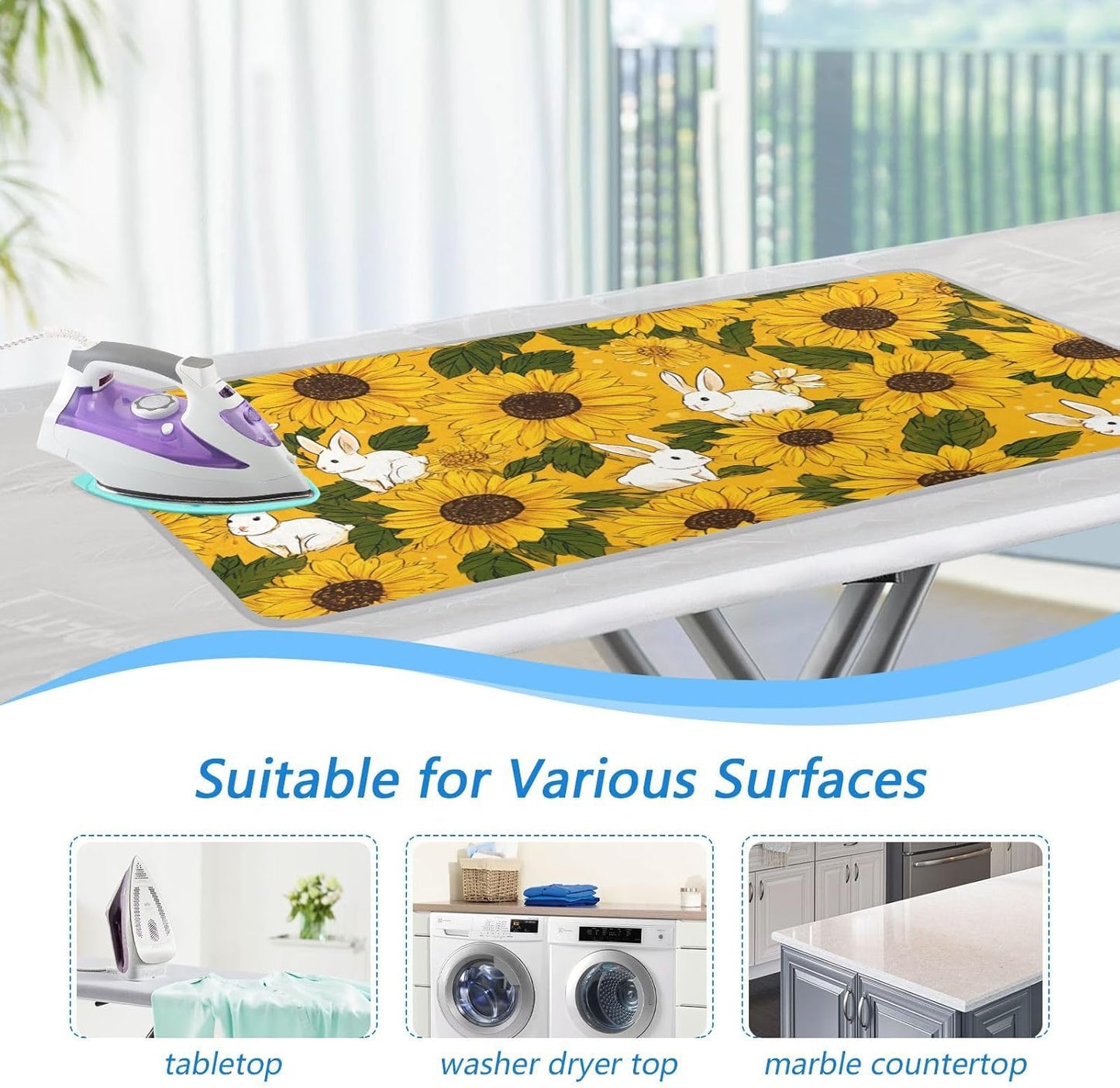 Ironing Mat Portable Ironing Pad Ironing Blanket for Table Top Heat Resistance Double-Side Using