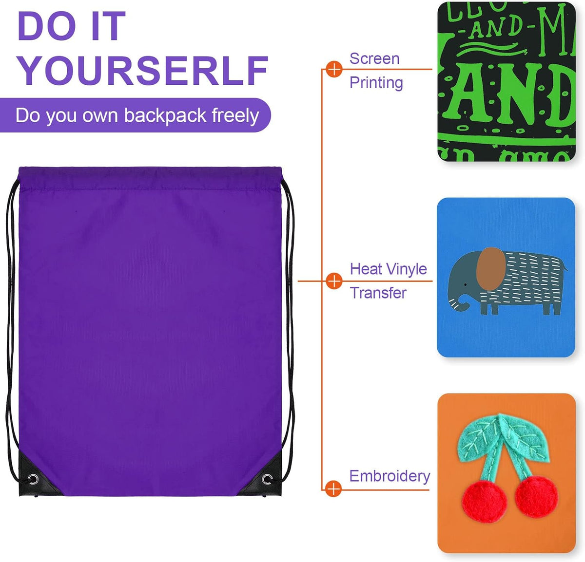 Shappy 100 Pieces Drawstring Bag Gym Portable String Sack Backpacks Polyester Blank Cinch