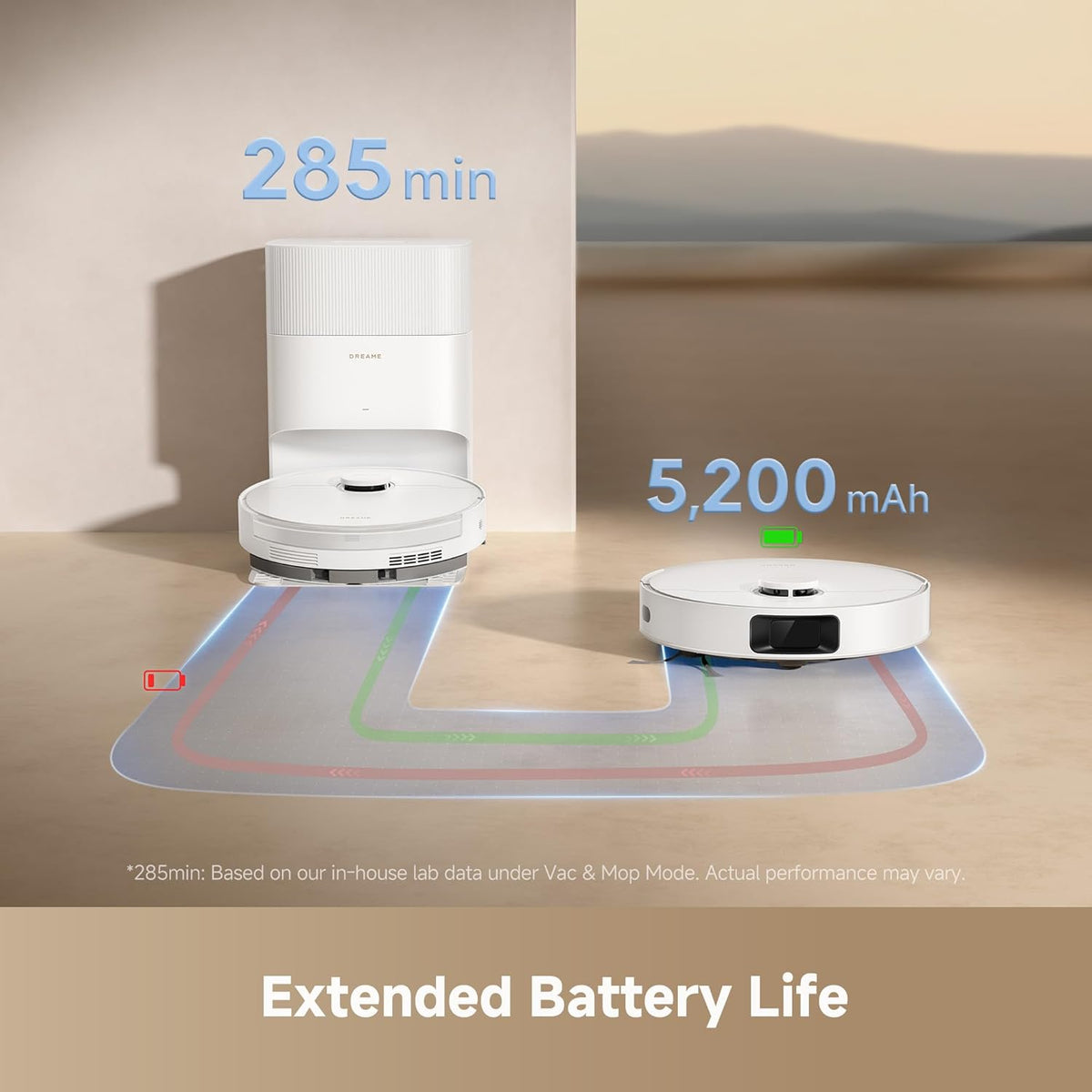 dreame D20 Plus Robot Vacuum and Mop, 13,000Pa Suction, Self-Emptying with 5L Dust Bag, DuoBrush