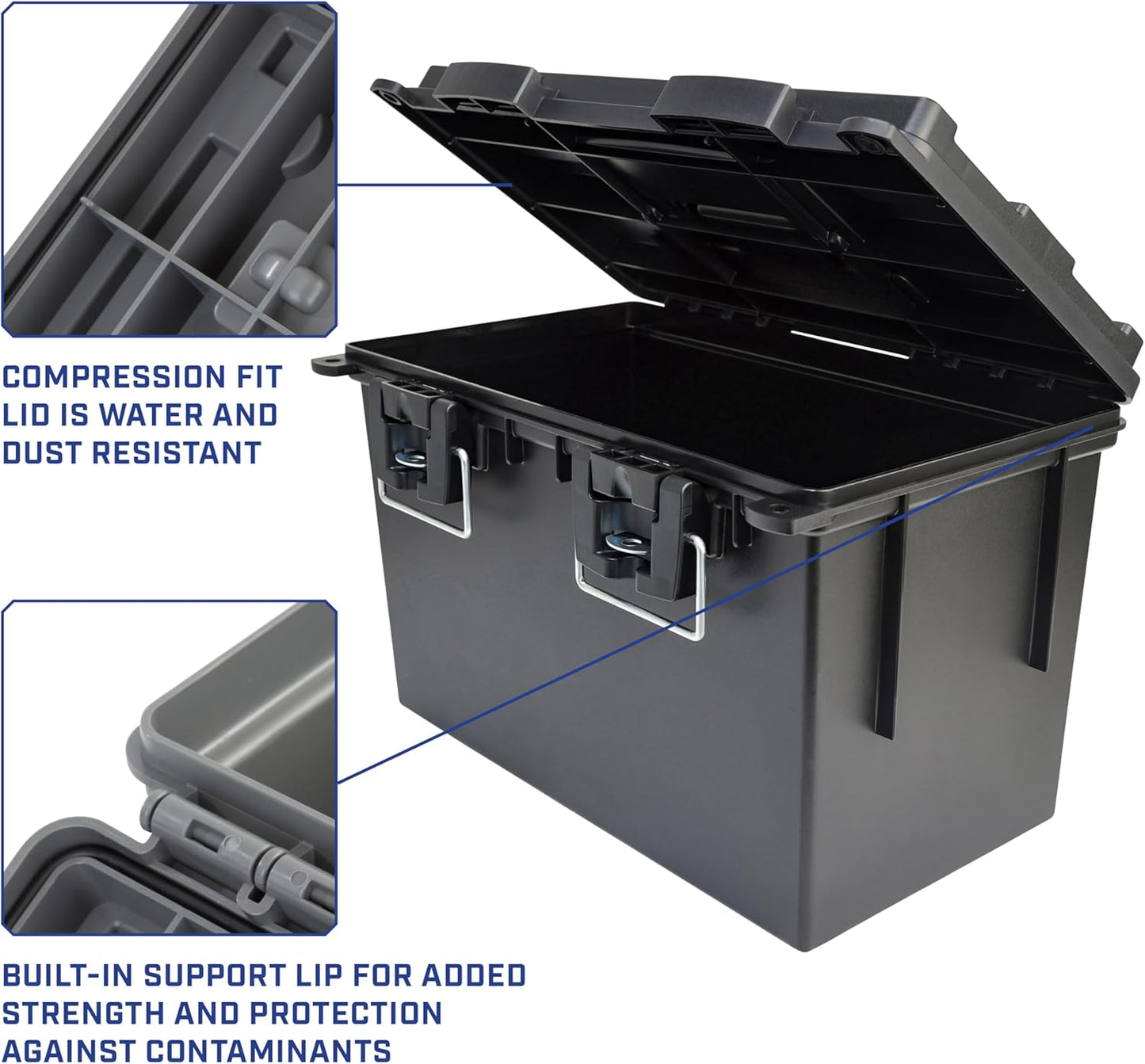 Sheffield 12764 XL Storage Bins With Lids, 4-Pack Stackable Storage Bins, Made in USA, Lockable and