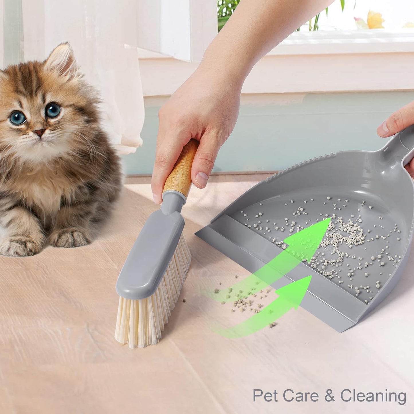 Small Dustpan and Brush Set - Mini Broom with Dustpan Set, Handheld Broom and Dust Pan Combo Set