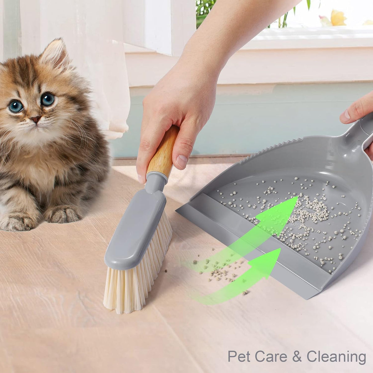 Small Dustpan and Brush Set - Mini Broom with Dustpan Set, Handheld Broom and Dust Pan Combo Set