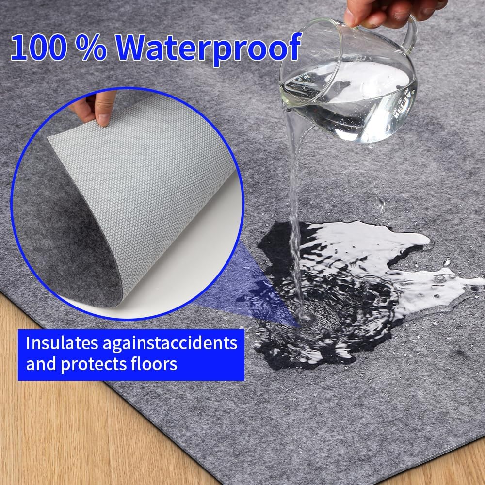 100% Waterproof Non-Slip Rug Pad 10x14 ft for Large Area Rugs Durable Felt Floor Protection pad for