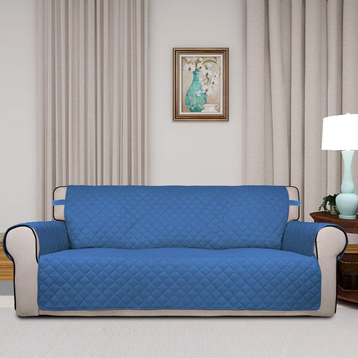 PureFit Reversible Quilted Sofa Cover, Water Resistant Slipcover Furniture Protector, Washable