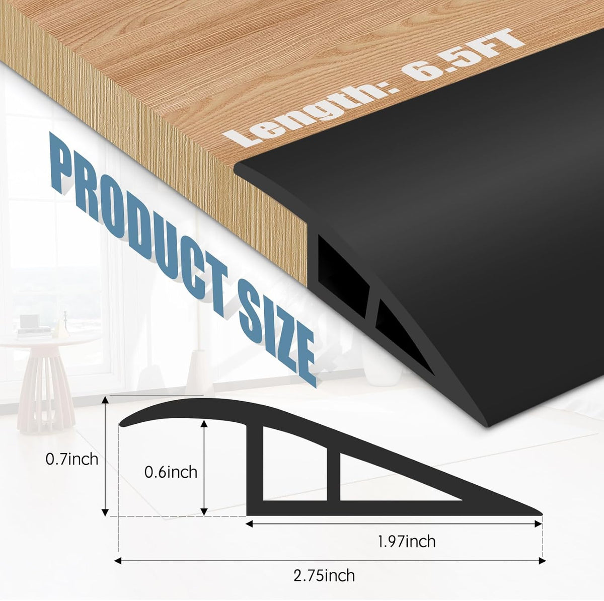 Floor Transition Strip Door Threshold 79" Floor Transition Reducer Trim on The Edges Threshold