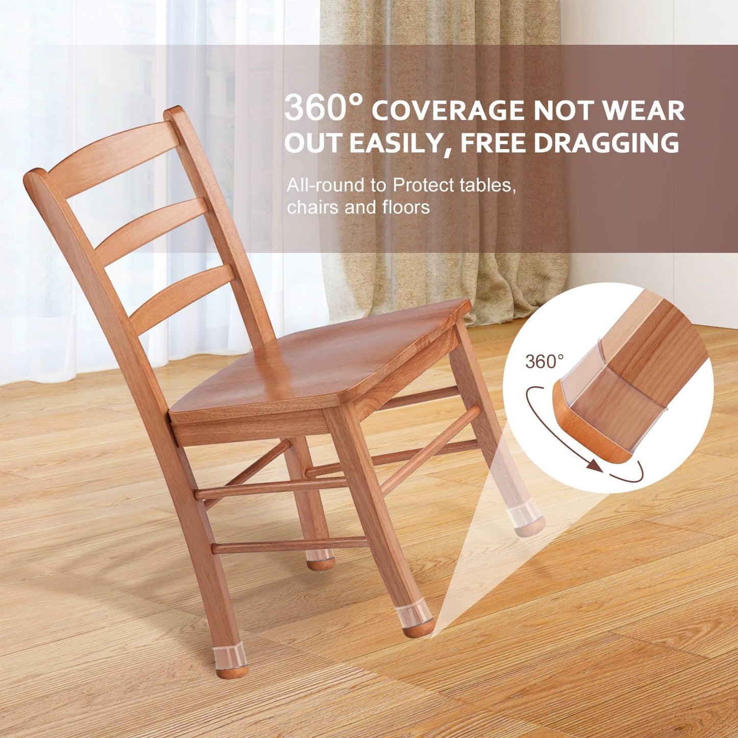 Chair Leg Floor Protectors Chair Leg Protectors for Hardwood Floors Silicone Caps Felt Strengthen