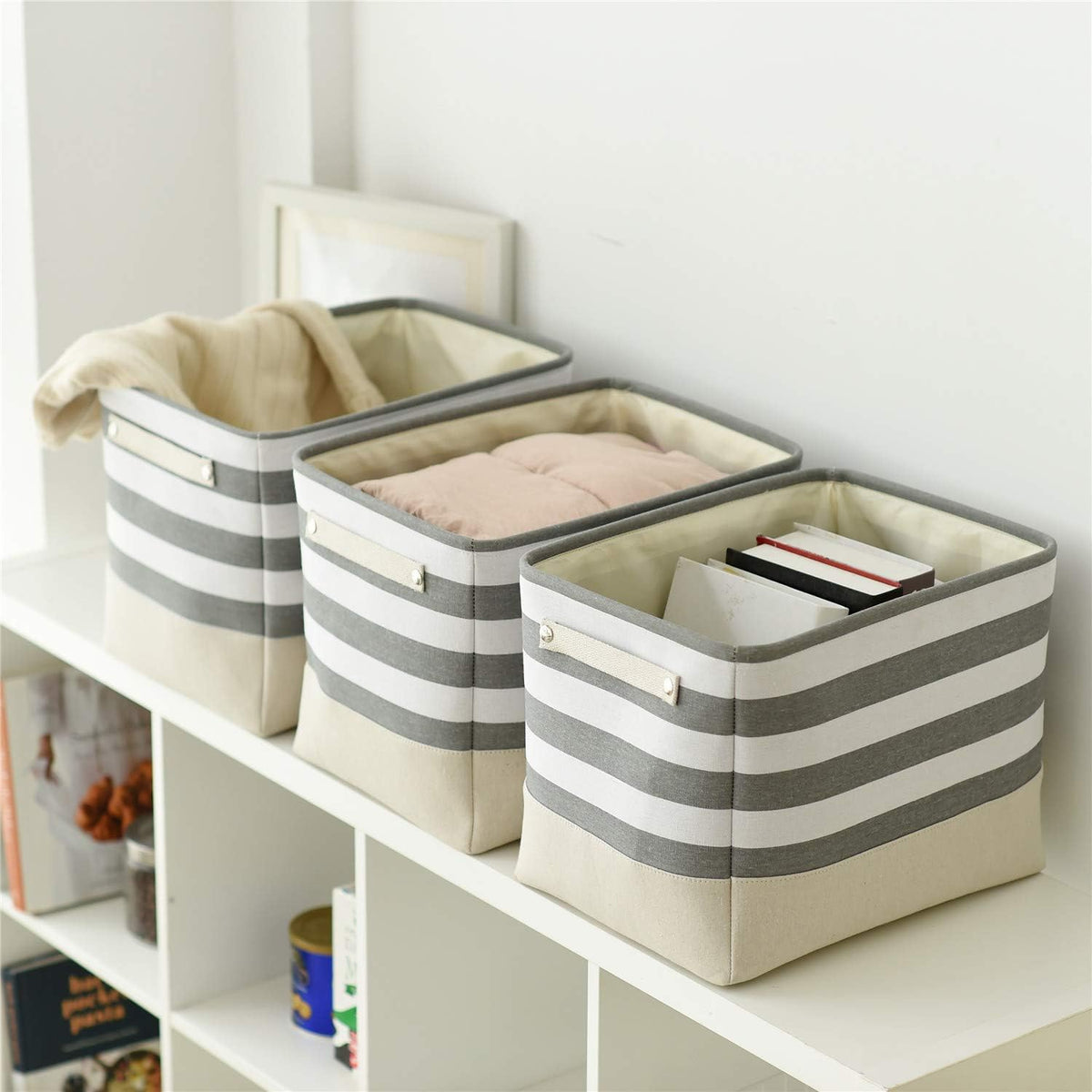 TheWarmHome Extra Large Cube Storage Bins Baskets for Organizing, Sturdy Fabric Storage Basket Cube