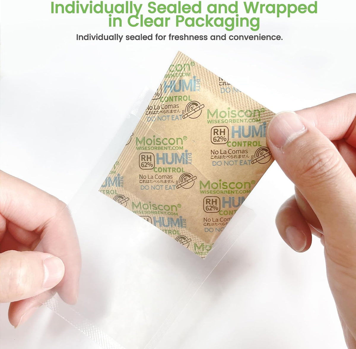 62% Size 8 Two-Way Humidity Control Packs, 120 Pack 8 Gram for Storing 1 oz, Moisture Control