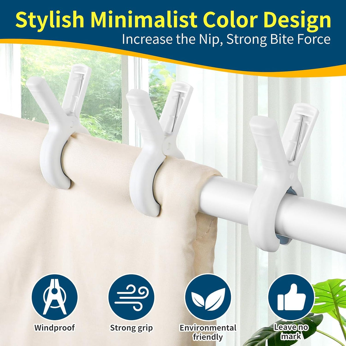 Senbowe 12 Pack Beach Towel Clips,Pool Chair Clips,Heavy Duty Plastic Clothes Pins,Quilt Drying